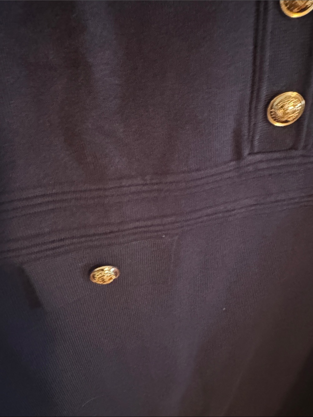 Merokeety Navy Long-Sleeve Button-Front  heavy dress size large work & event NWT - Picture 6 of 7